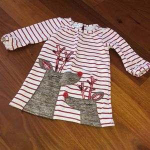 Mudpie Christmas Reindeer Red Striped Dress 🥰